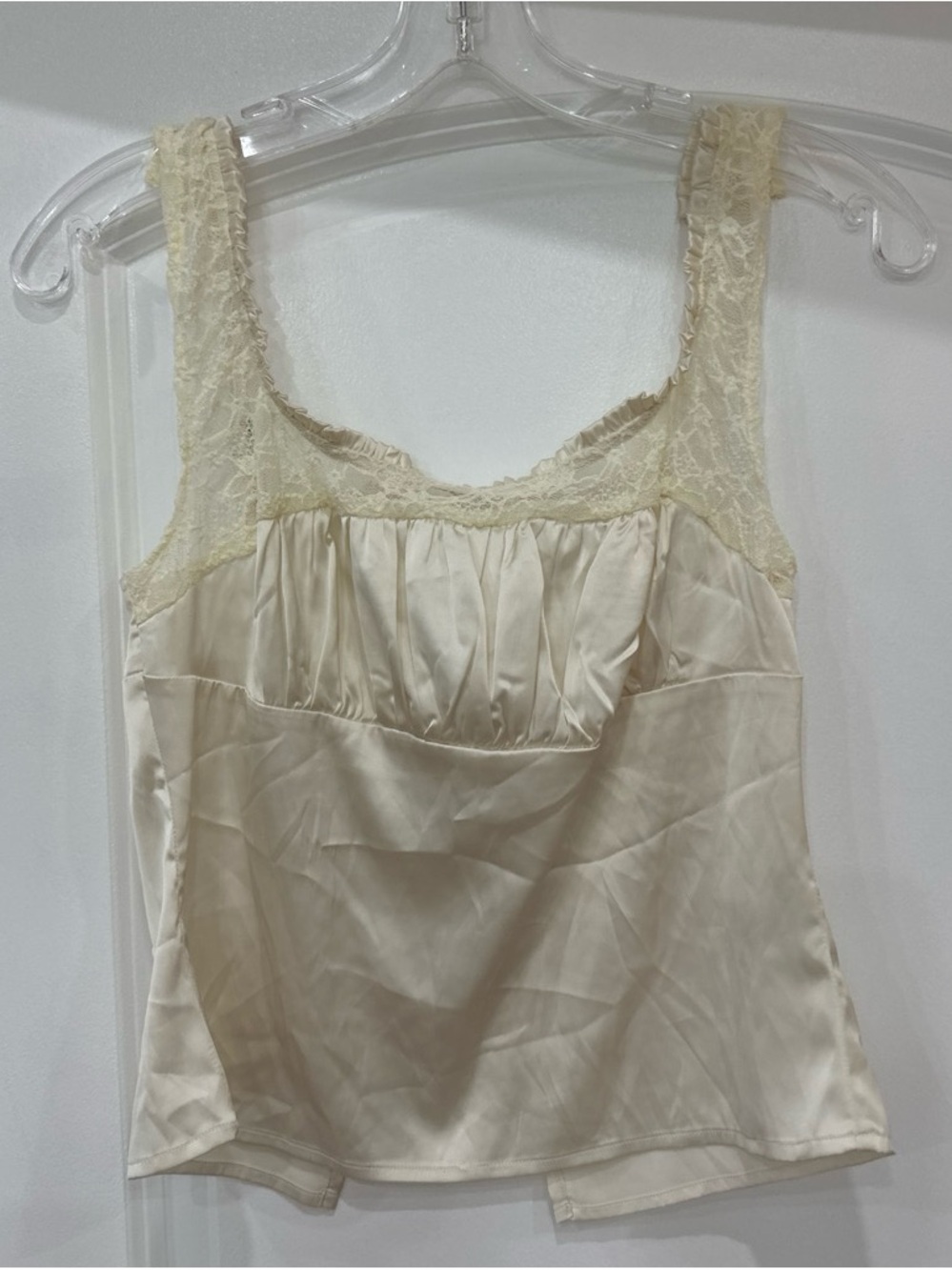 NEW Vestique Lace-Trim Satin Camisole in Cream